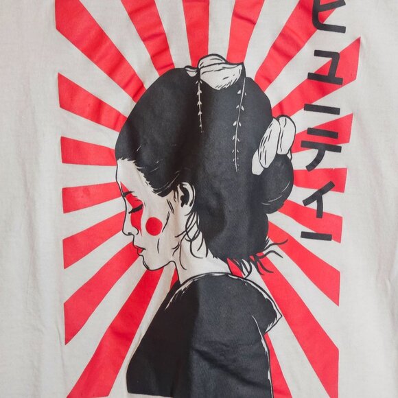 WTF Women’s Graphic Tee White S Anime Print Y2K Grunge Artcore Oversized - Picture 4 of 10